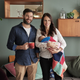 Prime Minister Jacinda Ardern, her partner Clarke Gayford, and their baby at home.